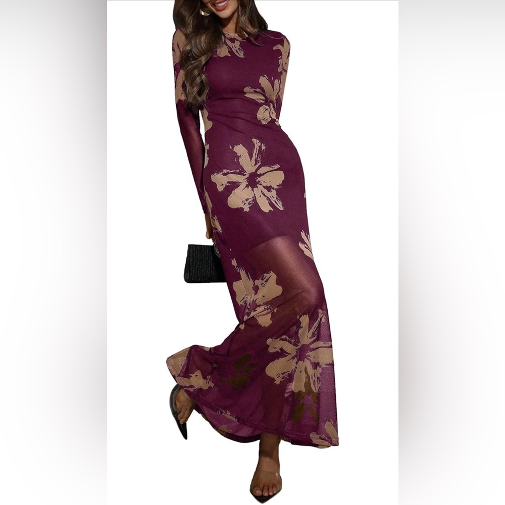 Floral Sheer Maxi Dress